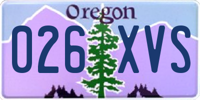 OR license plate 026XVS