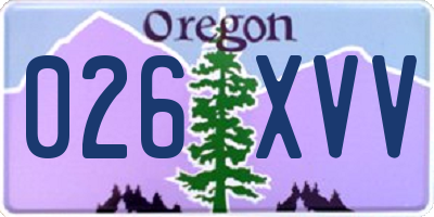 OR license plate 026XVV