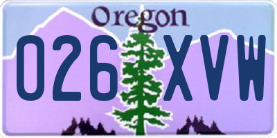 OR license plate 026XVW