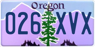 OR license plate 026XVX