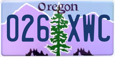 OR license plate 026XWC