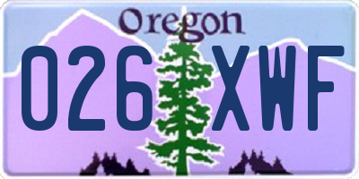 OR license plate 026XWF