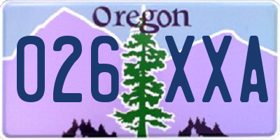 OR license plate 026XXA