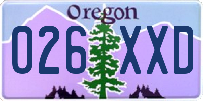 OR license plate 026XXD