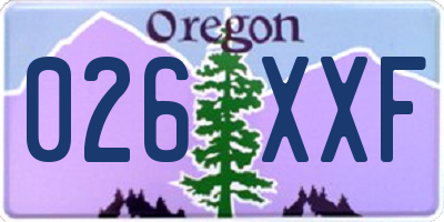 OR license plate 026XXF