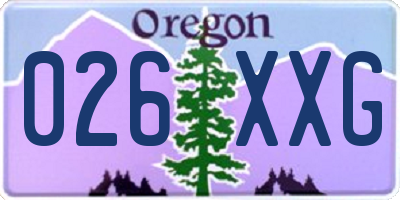 OR license plate 026XXG