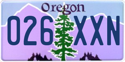 OR license plate 026XXN