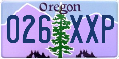 OR license plate 026XXP