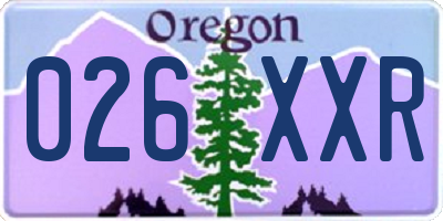 OR license plate 026XXR
