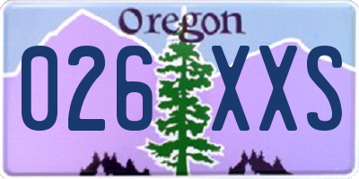 OR license plate 026XXS