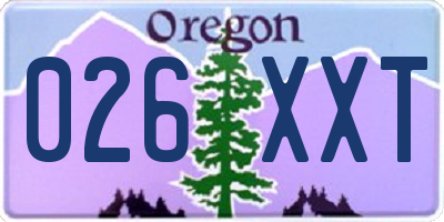 OR license plate 026XXT