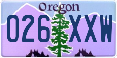 OR license plate 026XXW