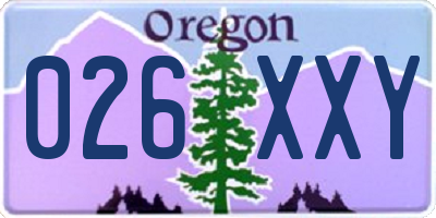 OR license plate 026XXY