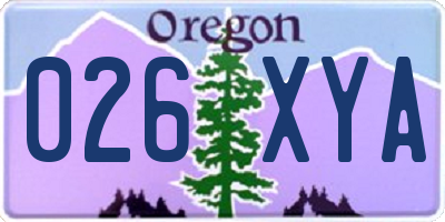 OR license plate 026XYA