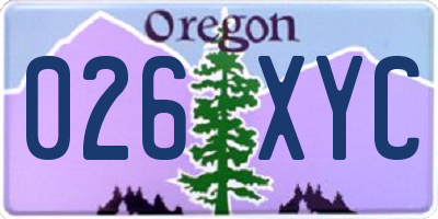 OR license plate 026XYC