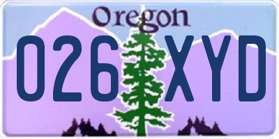 OR license plate 026XYD
