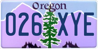 OR license plate 026XYE