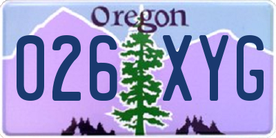 OR license plate 026XYG