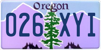 OR license plate 026XYI