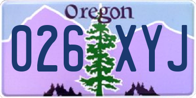 OR license plate 026XYJ