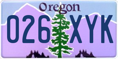 OR license plate 026XYK