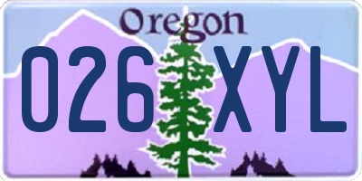 OR license plate 026XYL