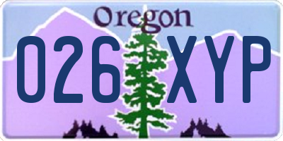 OR license plate 026XYP