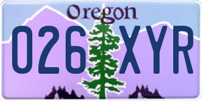 OR license plate 026XYR