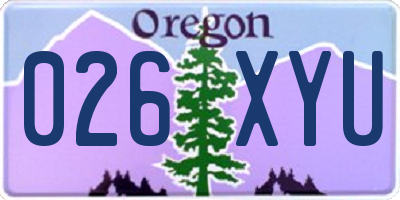 OR license plate 026XYU