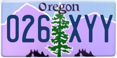 OR license plate 026XYY