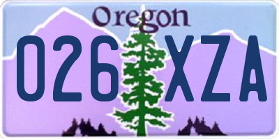 OR license plate 026XZA