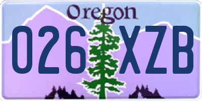 OR license plate 026XZB