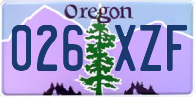 OR license plate 026XZF
