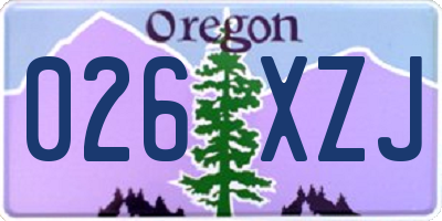 OR license plate 026XZJ