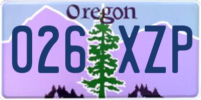 OR license plate 026XZP