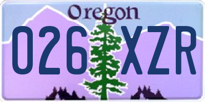 OR license plate 026XZR