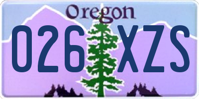 OR license plate 026XZS