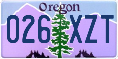 OR license plate 026XZT