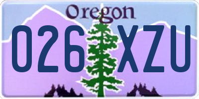 OR license plate 026XZU