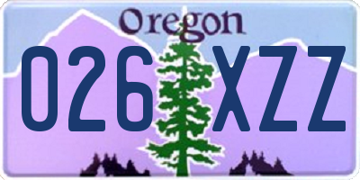 OR license plate 026XZZ