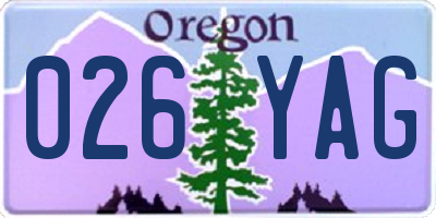 OR license plate 026YAG