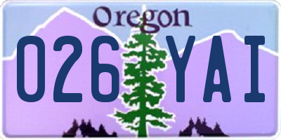 OR license plate 026YAI