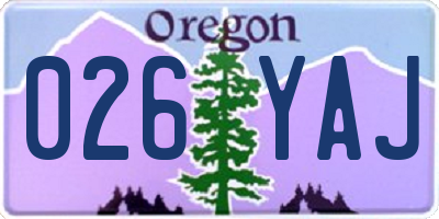 OR license plate 026YAJ