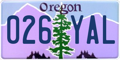OR license plate 026YAL