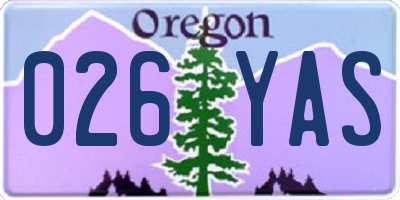 OR license plate 026YAS