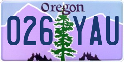 OR license plate 026YAU