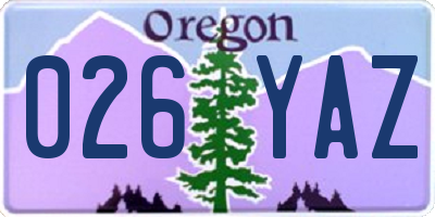 OR license plate 026YAZ