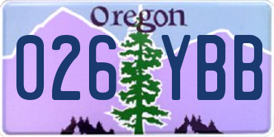 OR license plate 026YBB
