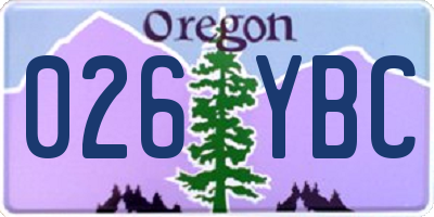 OR license plate 026YBC