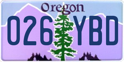 OR license plate 026YBD